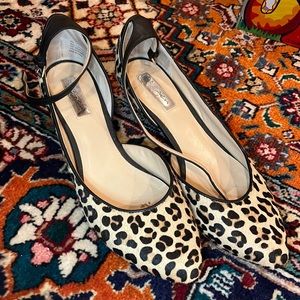 Leopard strappy wedges. Halogen